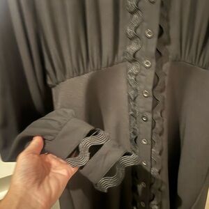 Gracia Black Long Sleeve Dress RicRac Trim - Bloomingdale’s - M